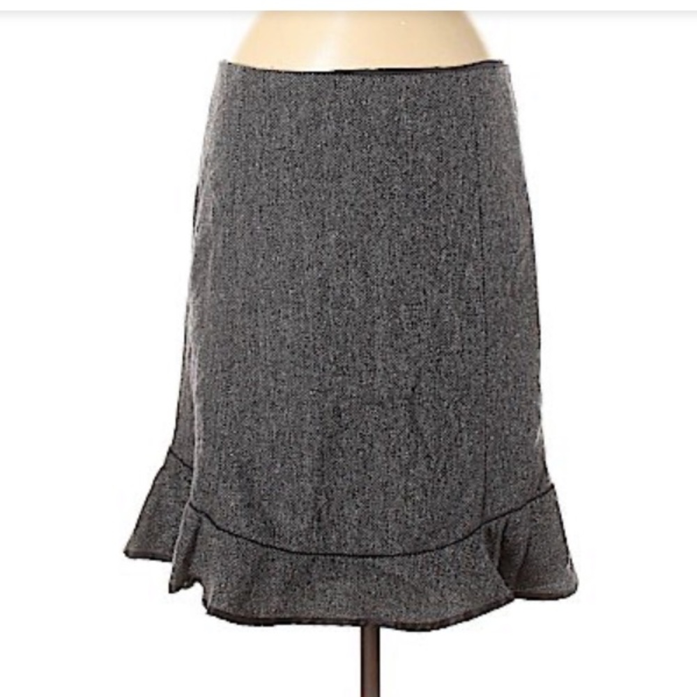Gap grey herringbone wool casual work skirt